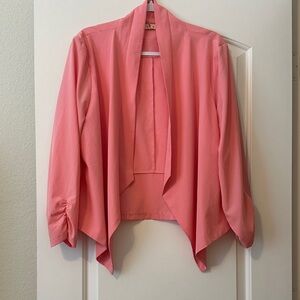 Pink Open Front Cardigan